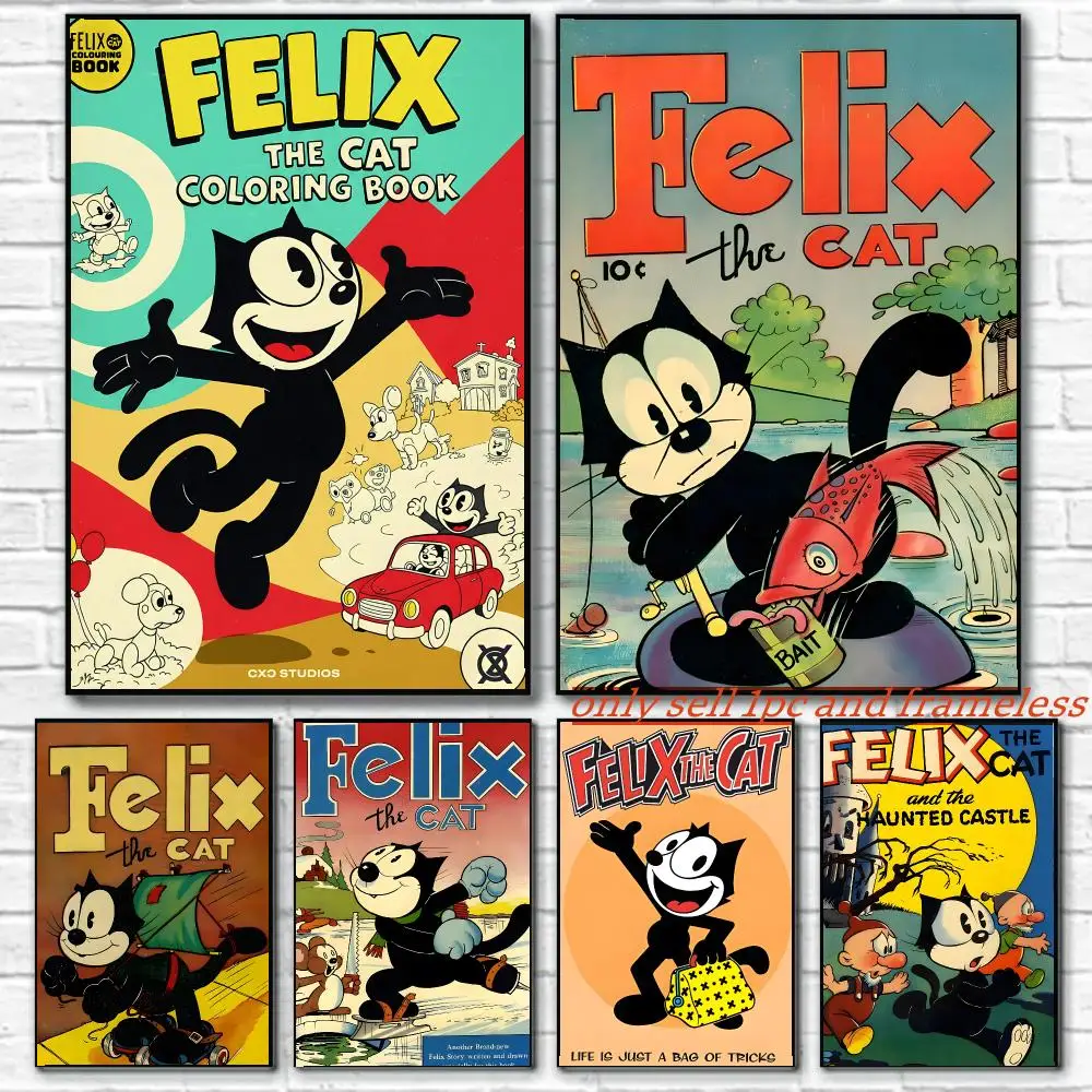 F-felix The Cat Anime Poster Wall Art Poster Paintings Are Suitable For Clubs Living Rooms And Bedroom
