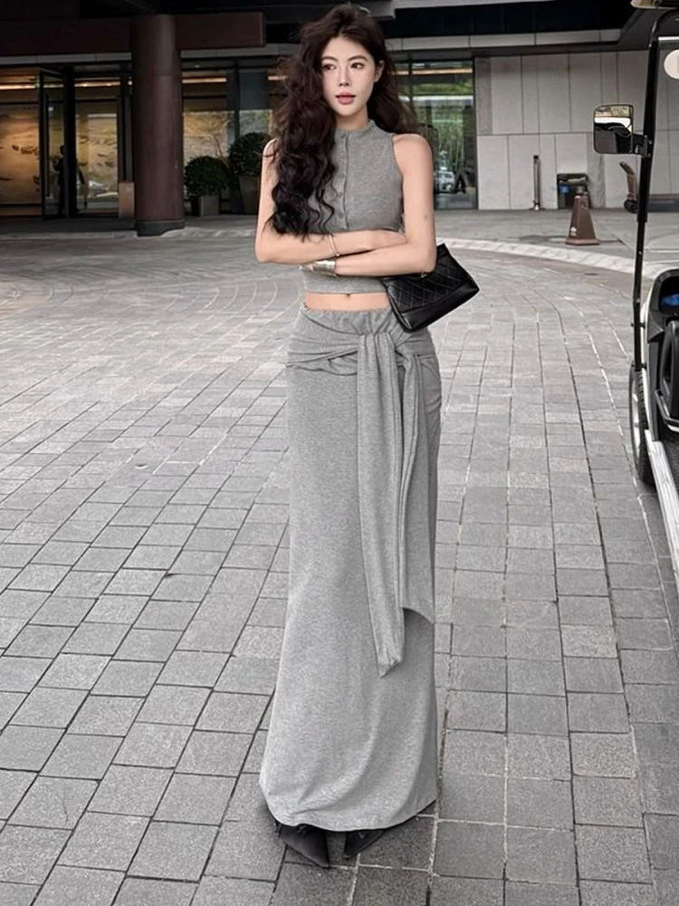Conjunto de Moda Fena Único e Bonito para o Verão, Estilo Doce e Estiloso, Conjunto de Aodão de Decote Redondo em Duas ...