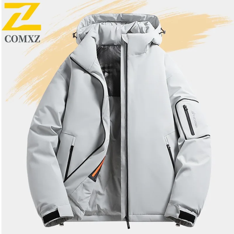 

COMXZ Мужская куртка для хлеба размера плюс, свободная графеновая теплая однотонная куртка для кемпинга, лыжная стеганая куртка, уличная повседневная модная зимняя куртка