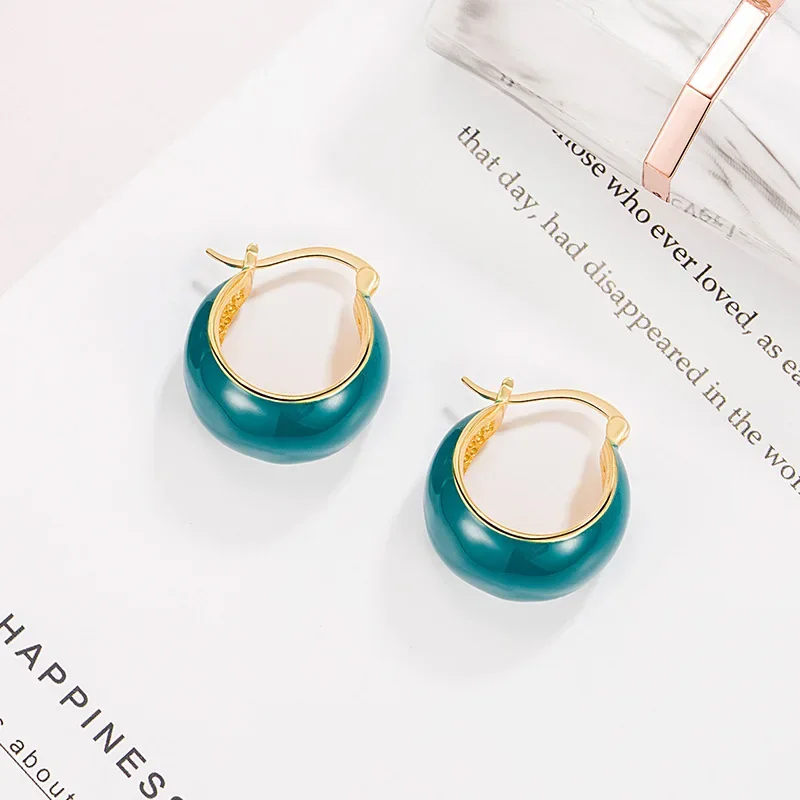 Fashion New Style French Style Drip Oil Water Drop Ear Buckle Earrings Women Exquisite Accessories Girlfriend Birthday Jewelry image 3