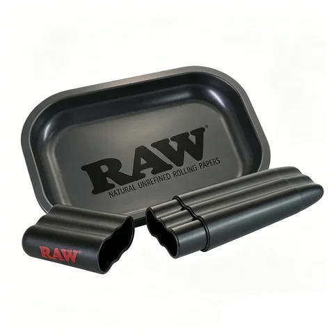 Matte Black Metal Rolling Tray 18x14cm Tin Plated Container Cigar Cmoking Accessories Storage Tray