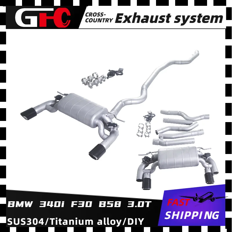 

Высокопроизводительная выхлопная система GFC catback из нержавеющей стали SUS304 с электронным клапаном и двумя насадками для BMW 340i F30 B58 3.0T 2013-2018 годов выпуска