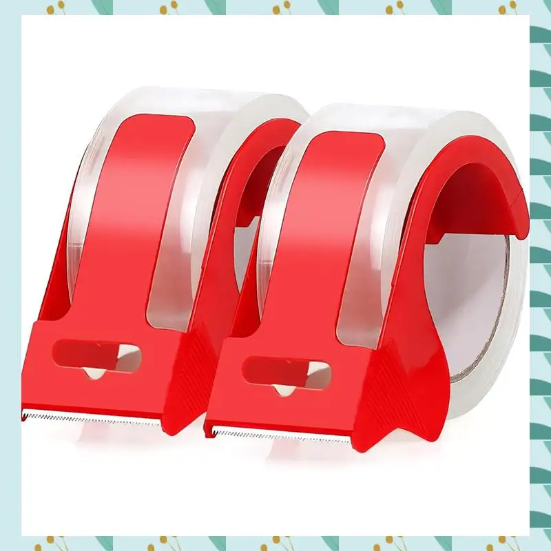 

A71P 2 рулона упаковочных лент с 2 многоразовыми диспенсерами, сверхпрочная упаковочная лента 1,88 дюйма X 55 ярдов, клейкая упаковочная лента