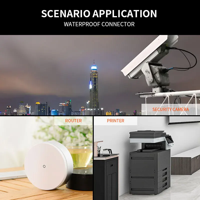 YXY RJ45 CAT6/CAT6A Cổng Kết Nối IP68 Chống Nước Bụi Bảo Vệ 500MHZ Tỷ Lệ Lá Chắn Mạng Cắm Thẳng Cho Ngoài Trời