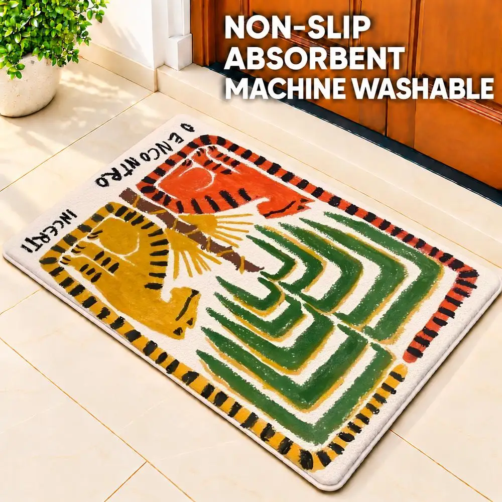art Egypt Tiger Floor Mat Doormat Non-Slip Floor Mat Rug for Bathroom Kitchen Entryway Indoor Outdoor Home Decor