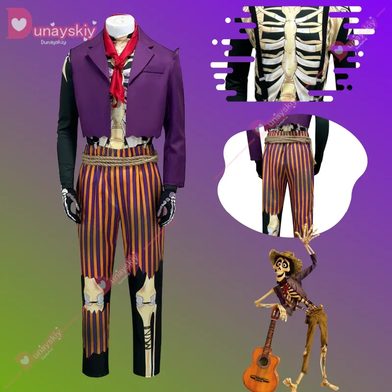 

FC6New Anime Hector Rivera Cosplay Costume For Men Adult Great-Grandfather Outfits Halloween Carnival Party Coco Clothing S@FC8！