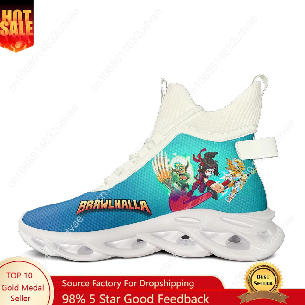 

Brawlhalla High Top Flats Sneakers Mens Womens Sports Running Shoes High Quality Sneaker Lace Up Mesh Footwear Custom Shoe