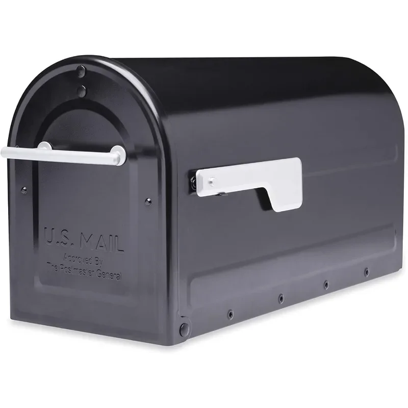 Mailboxes 7900-7B-SR-10 Boulder Postmount Mailbox, Large, Black