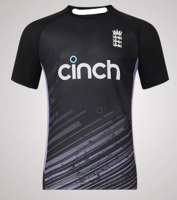 2025 إنجلترا الكريكيت قصيرة الأكمام جيرسي طبعة محدودة امتصاص العرق التجفيف السريع الرجال والنساء التدريب تي شيرت