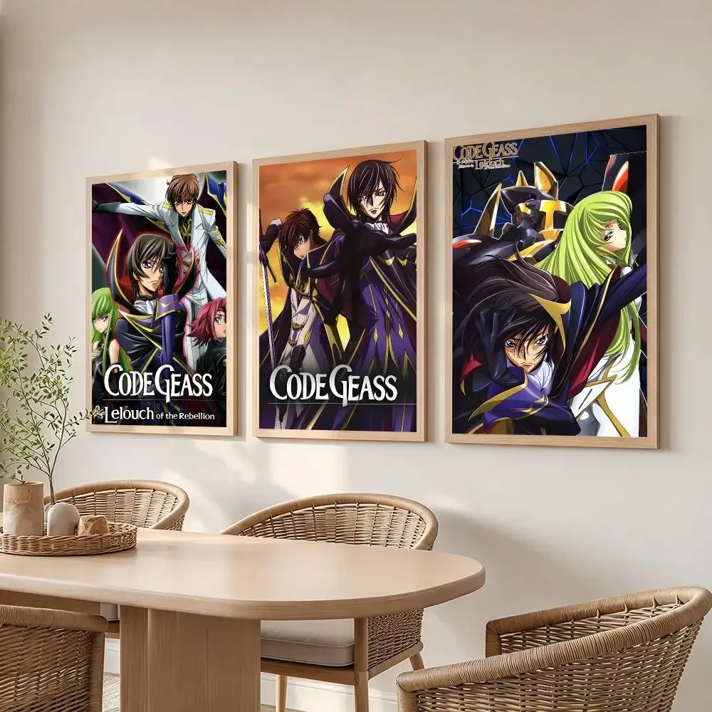 anime Code Geass Lelouch of the Rebellion Poster HD Frameless Creamy Style Home Decor Wall Art for Living Room Bedroom Gift