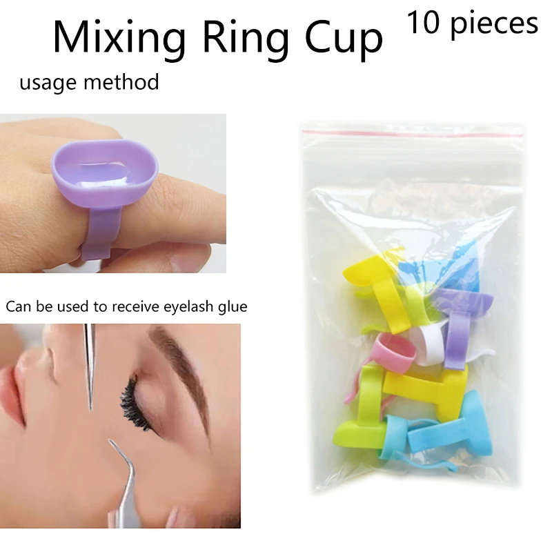 10Pcs Dental Plastic Handy Finger Bowl Cup For Mixing Cement Powder Class Dentistry Disposable Tools