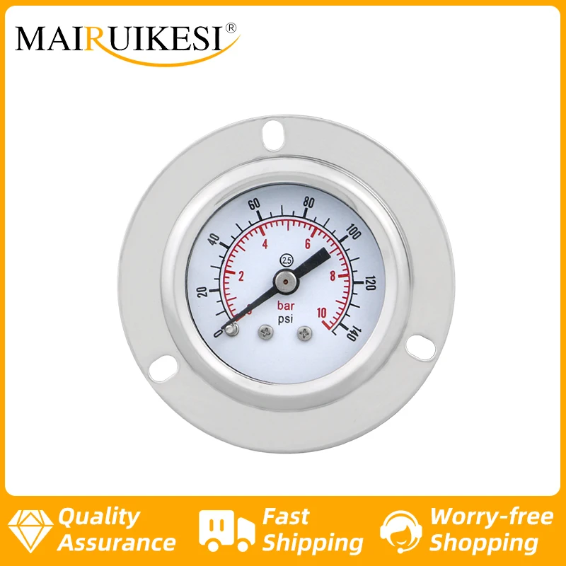 

MAIRUIKESI Hot Seal Pressure Gauges Manometer 40mm -1-0-400bar/psi Back Connection With Flange For Air Water Fuel Oil