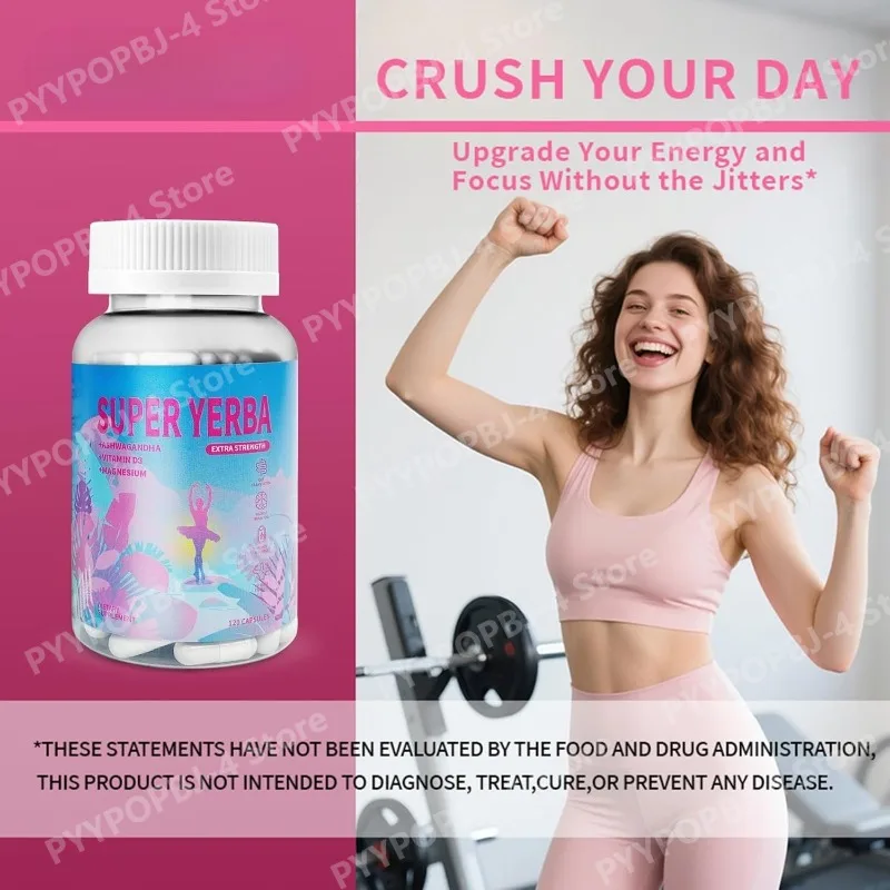 

Капсулы Super Yerba Mate - Формула для мозга с экстрактом львиной гривы - добавка для здоровья кишечника, концентрации внимания, памяти и энергии, 120 капсул