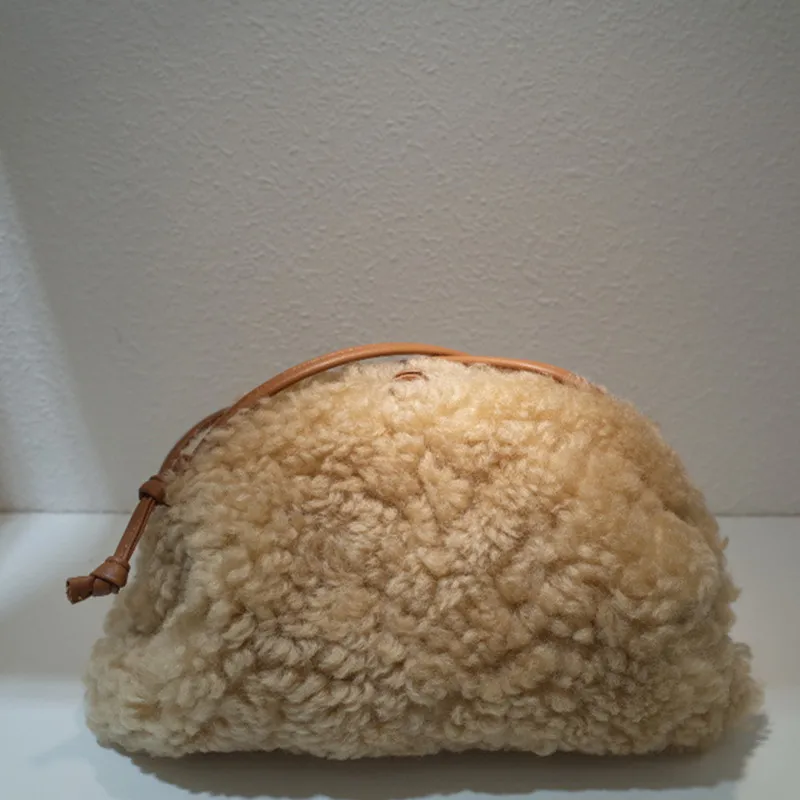 Moda owcza skóra Furry Crossbody Shell torba kobiety pluszowe miękkie dorywczo torba na ramię puszysta torebka damska сумка женская