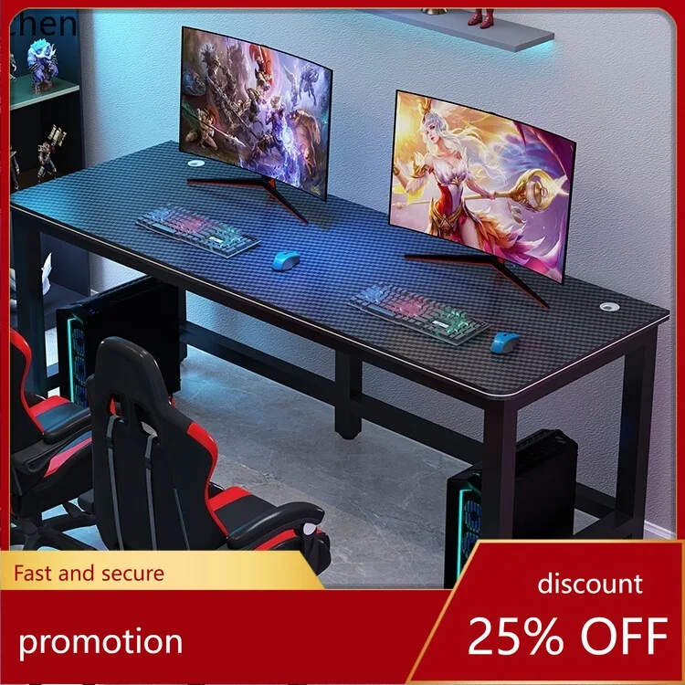 

Hxl computer desk desktop double carbon fiber home office gaming desk and chair set