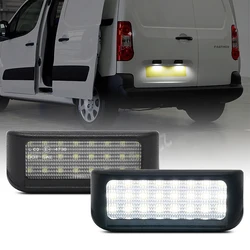 2Pcs For Citroen Jumpy Spacetourer Berlingo Dispatch Peugeot Expert Partner Traveler White LED Number License Plate Light