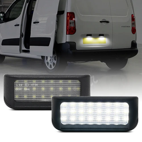 Luz LED blanca para matrícula, 2 uds., para Citroen Jumpy Spacetourer Berlingo, despacho, Peugeot Expert Partner, viajero