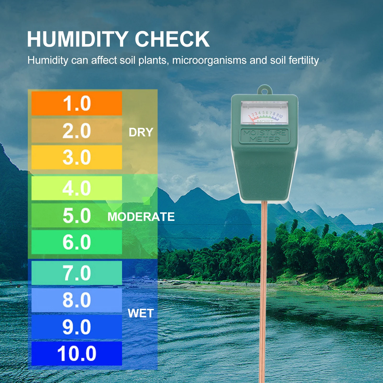 Измеритель влажности почвы премиум-класса не требуется для садовых ферм, газонных растений, инструмент для тестирования в помещении и на открытом воздухе, датчик влажности почвы