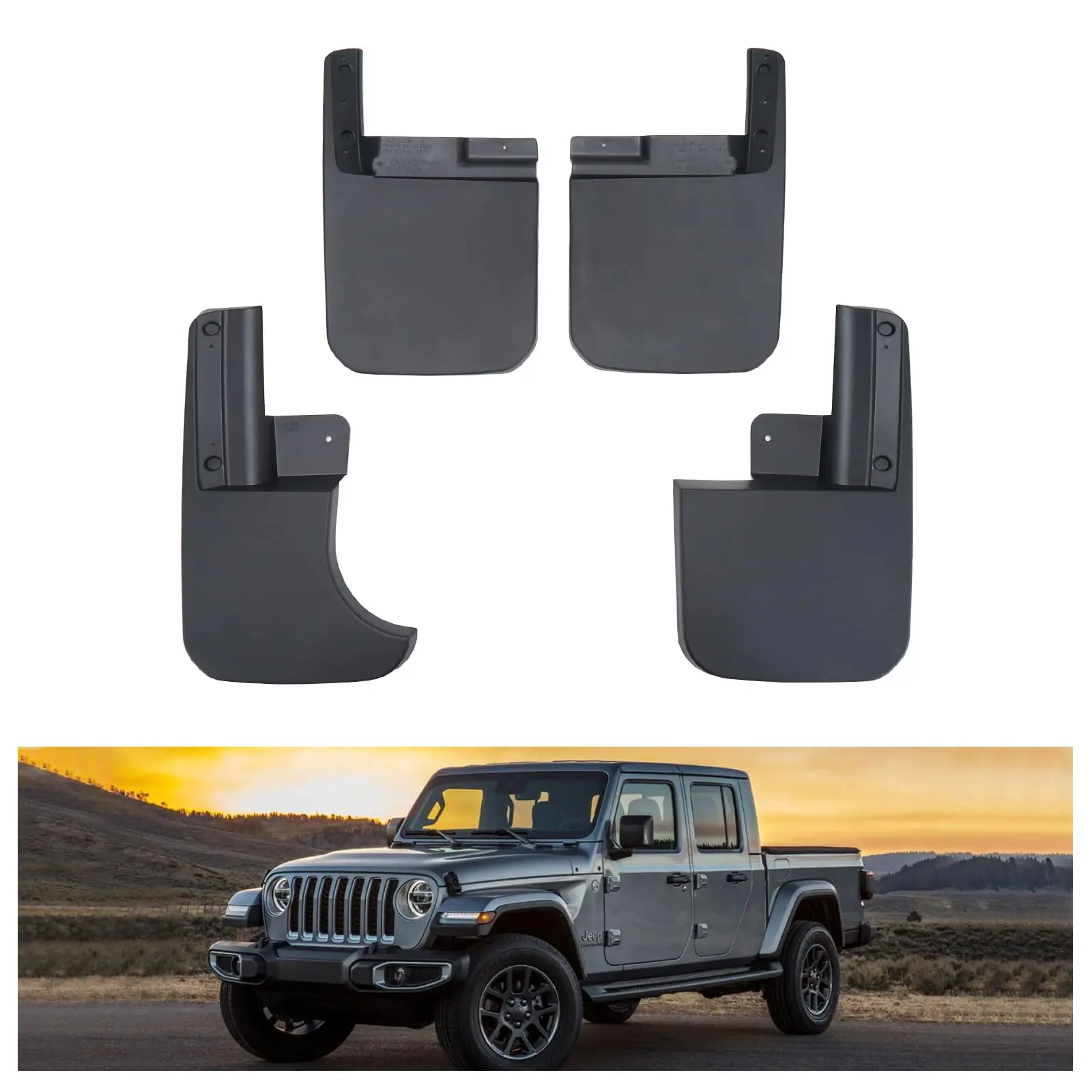 

Mud Flaps for 20-24 Jeep Gladiator Accessories Heavy Duty Front Rear Mud Guards Replace Car Accessrioes