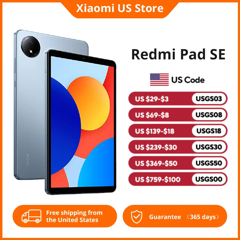 Планшет Xiaomi Redmi Pad SE, 8,7 дюйма, 90 Гц, 6650 мАч