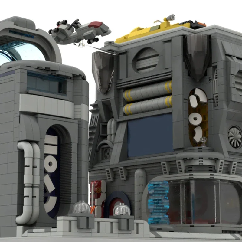 MOC War Movies Coruscant Uscuru Entertainment District Modular Model DIY Assemble Building Blocks Bricks Toys Children Gifts view 3