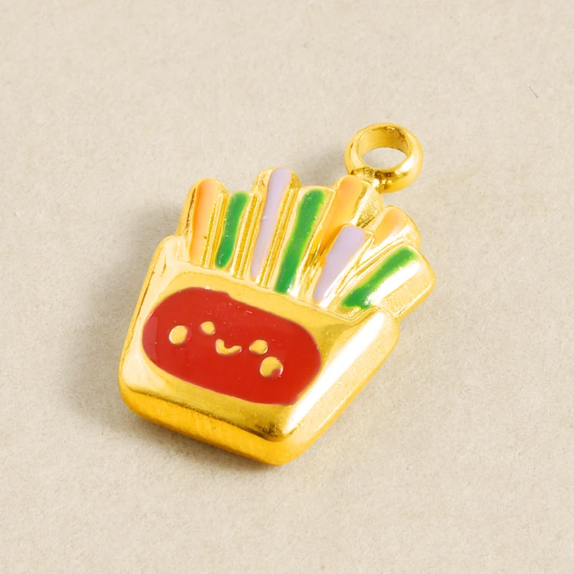 3pcs/lot Colorful Enamel Stainless Steel Cross Donut Cactus Cake Ice Cream Starfish Flower Pendants DIY Necklace Earring Charms