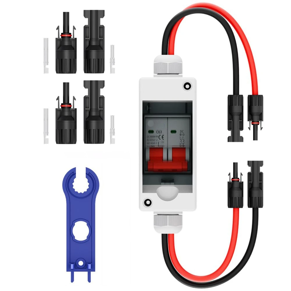 Solarpanel-Trennschalter, 63A DC 1000V Schaltkasten PV-Trennschalter mit IP65 Wasserdichter Box XT