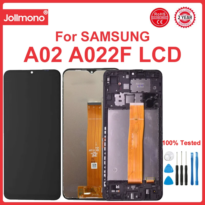 

ЖК-дисплей A02 для Samsung Galaxy A02 A022 A022F A022F/DS, цифровой сенсорный экран с рамкой для Samsung A02