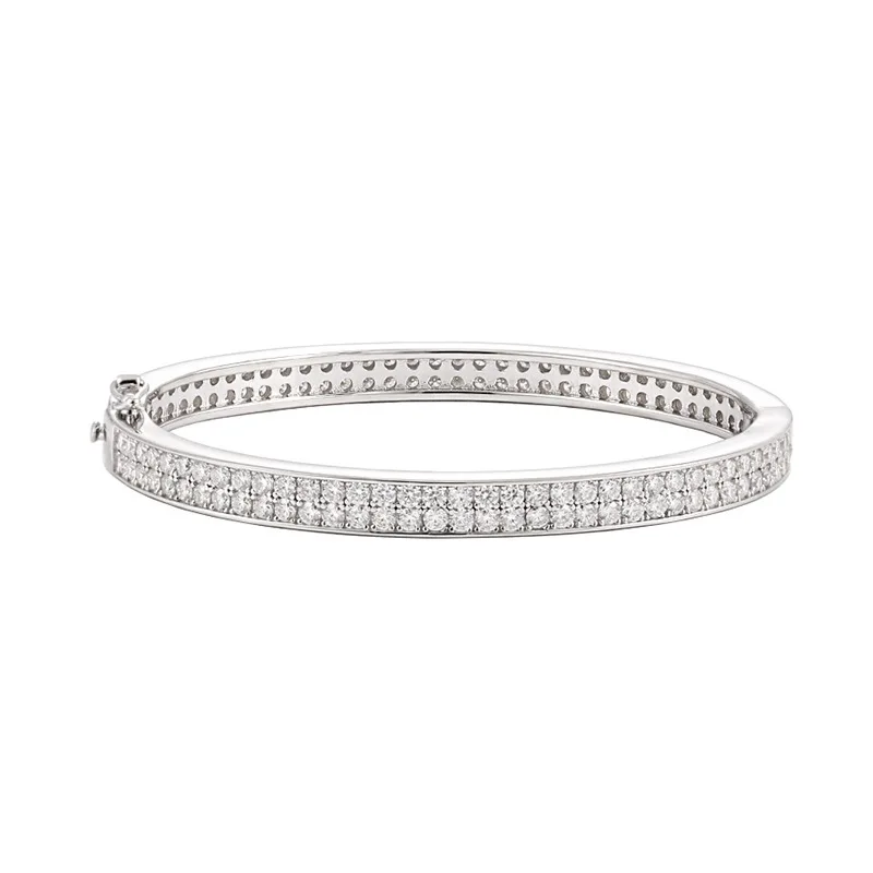 Full diamond moissanite bracelet for women Luxury white gold solid platinum PT950  temperament  fashion versatile gift