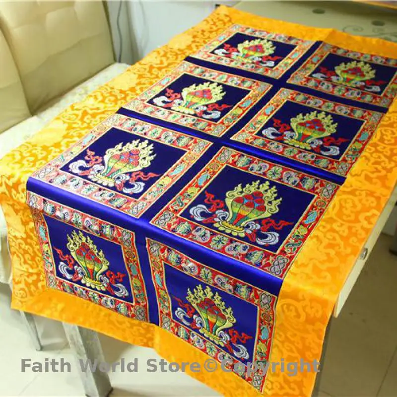 120cm Tibet Nepal Buddhist item family home Temple Manibao Auspicious Worship Altar Buddha statue Table cloth mat Cushion