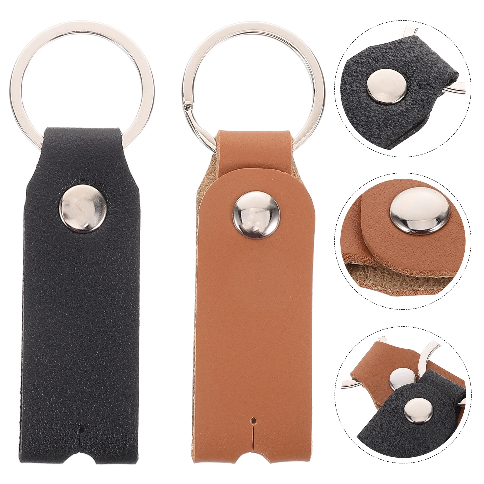 

2pcs Pu Key Sleeve Brown Black Wrench Cover Snare Accessories Compact T-Shape Drum Tuning Key Protector Durable