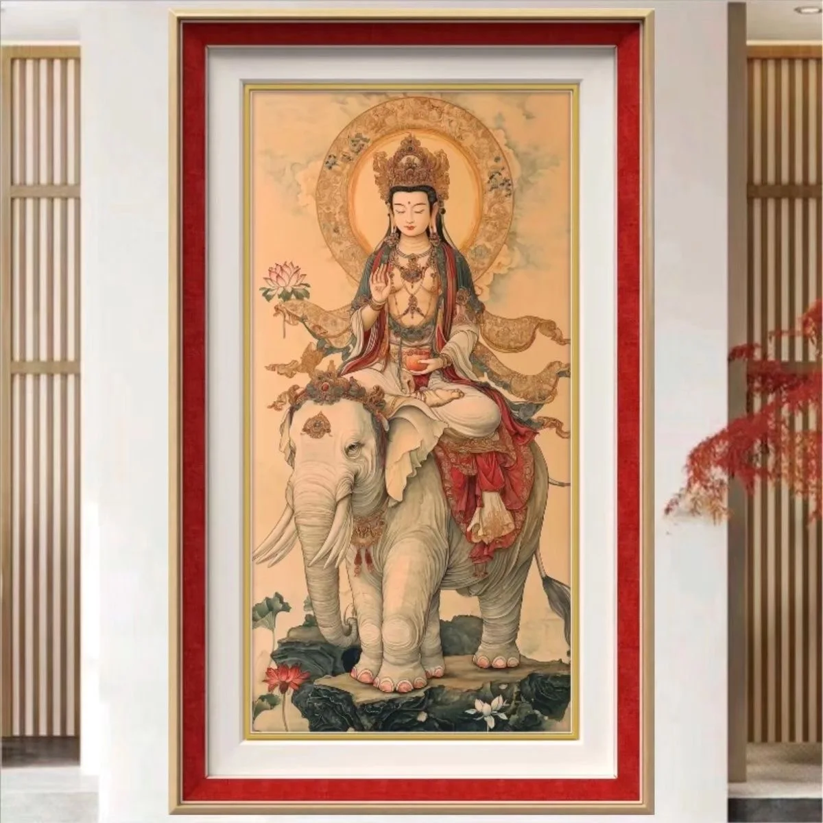 

90x50cm Chinese Religious Cross Stitch Embroidery Kit Buddha Smantabhadra Pattern Printed Painting Decor Needlework for Adults