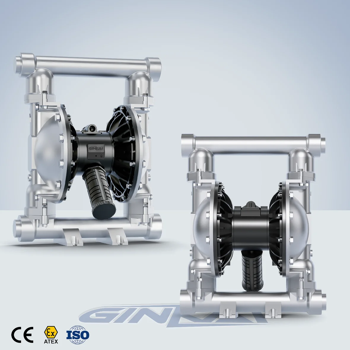 GinKai Membrane Pneumatic Diaphragm Pump Slurry Mud Plunger Chemical Transfer AODD Pump Bomba De Diafragma for Chemical