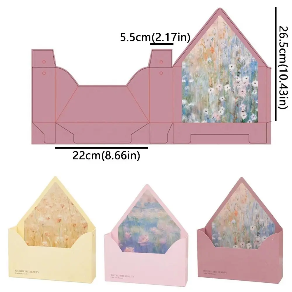 5 Pieces Romantic Flower Gift Box Portable Paper Envelope Floral Box Folding DIY Gift Gift Wrapping Box Mother's Day view 6