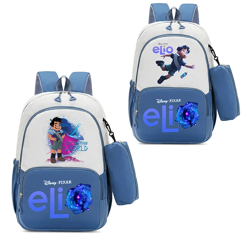 

2pcs Elio School Bag Boys Large Capacity Water-repellent Student Backpacks High Quality Cute Anime Cartoon Print Bookpack Gift