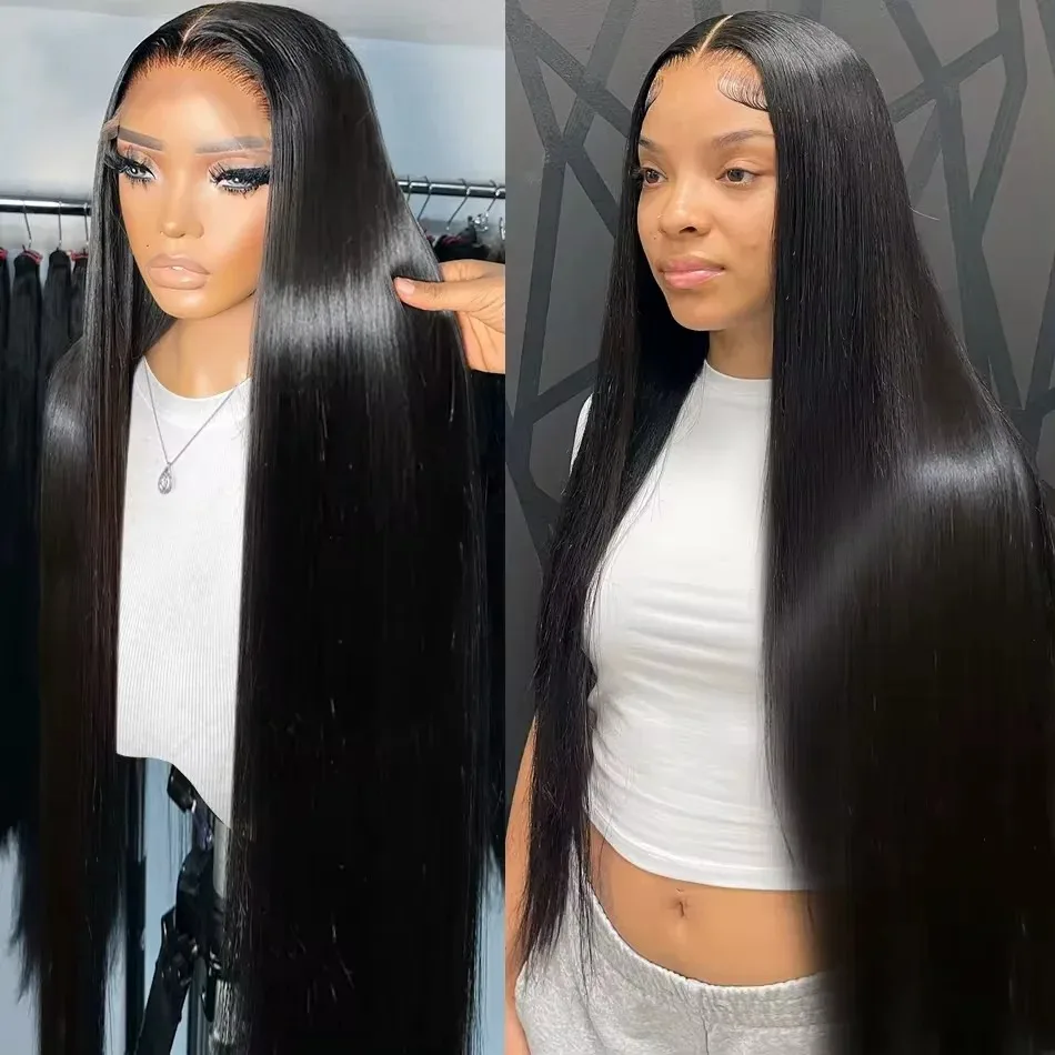 natural hair wigs for black women straigth 200 Density 13X6 HD Lace Frontal Wig 13x4 Transparent Bone Straigh Lace Frontal Human