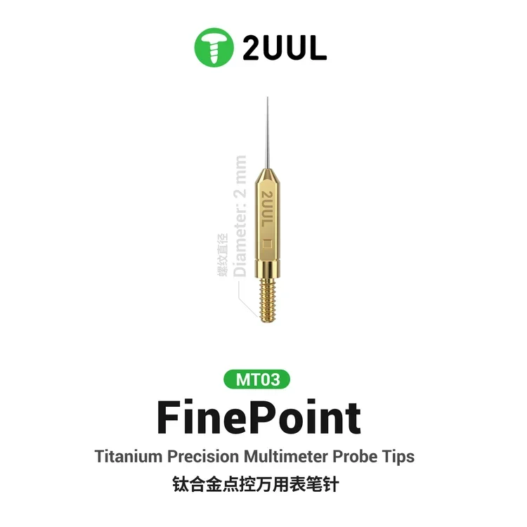 2UUL MT03 FinePoint Multimeter Test Probe Tips Sharp Needle For Precise PCB Circuit Testing Cellphone Repair Measuring Tools