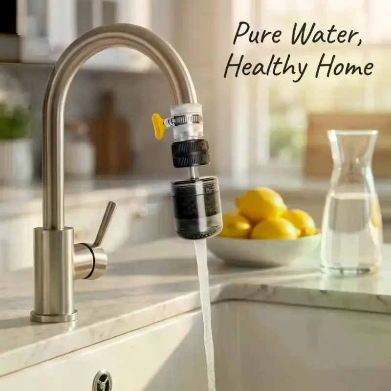 1 Pc Titanium Faucet Water Filter Efficient Impurity Removal Durable ABS Body for Home Kitchen Drinking Water Use & Tap Purifier