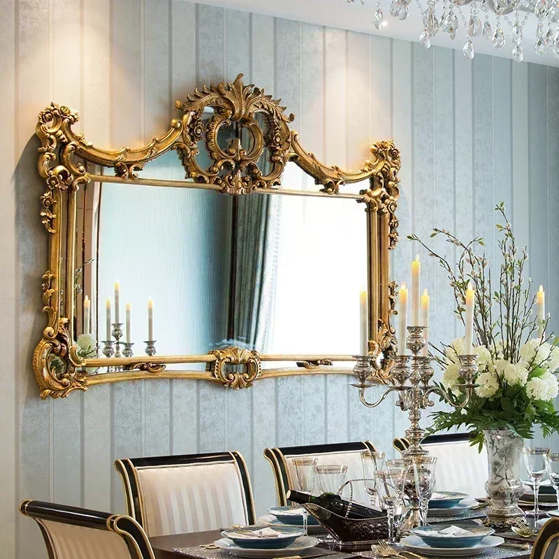 Advanced Practical Top Large Living Room Decoration Mirror Wall Gold Long Shower Retro Decorative Mirror Aesthetics