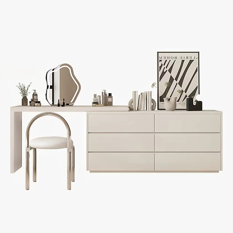 

chest of drawers integrated dresser modern simple bedroom multi-functional storage retractable cream air cabinet