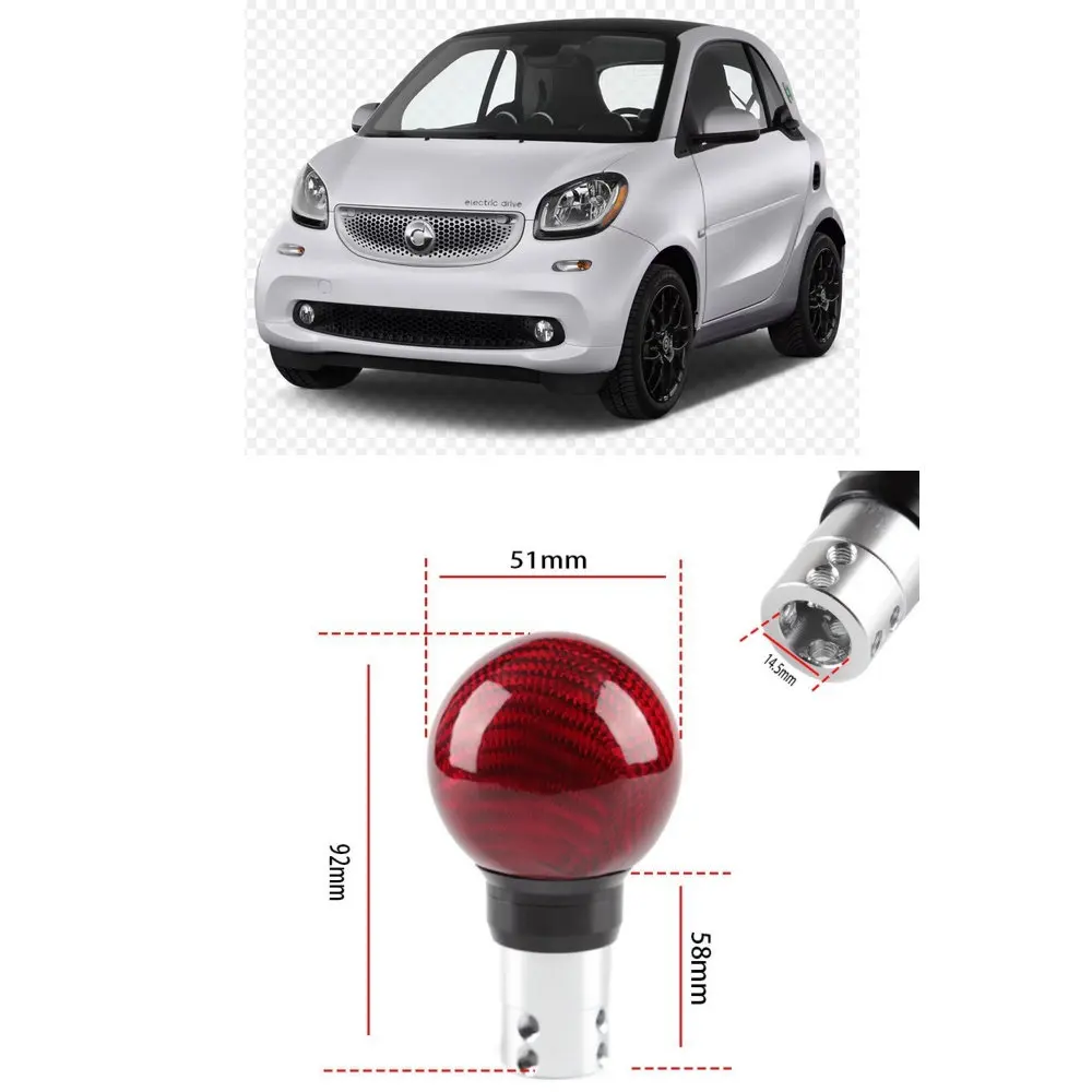 1x Car Accessories Modified Carbon Fiber Shift Knob For Smart 3 1 fortwo ROADSTER CABRIO CITY-COUPE CROSSBLADE FORFOUR