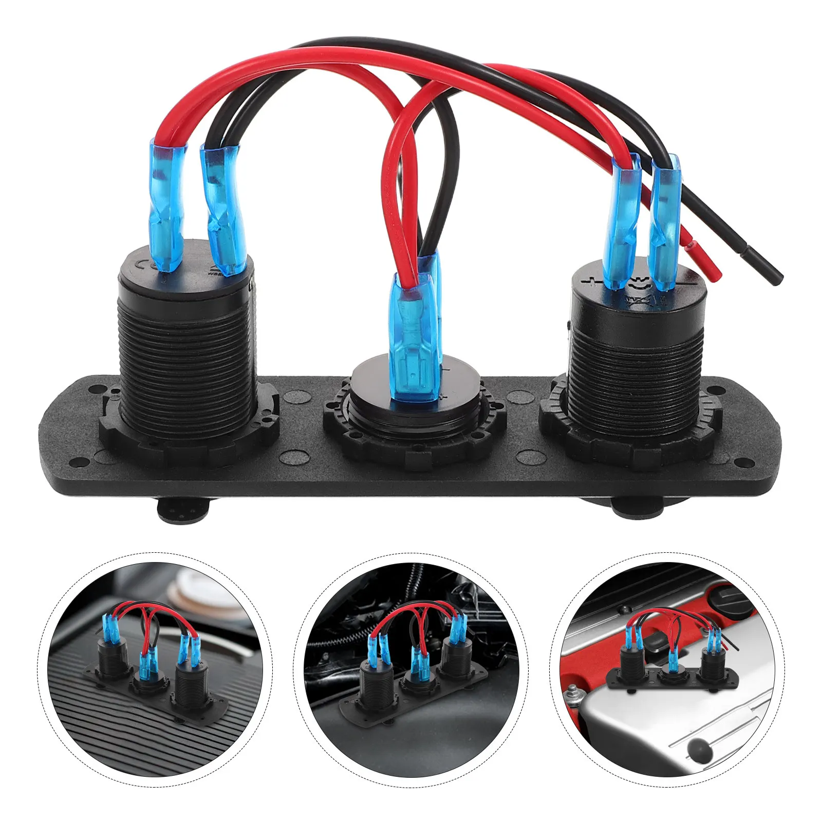 

Dual Usb Charger Socket Panel 12V-24V Led Digital Voltmeter Cigarette Lighter Splitter Adapter For Car Boat Rv Marine Truck