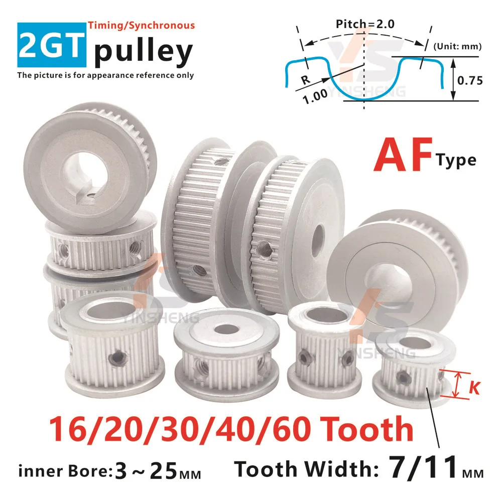 

3D Printer Parts 2GT Timing Pulley 16T 20T 30T 32T 40T 60 Teeth Bore 3 4 5 6 8 10 12 14 15MM 2M Synchronous Wheel Width 6 10 MM