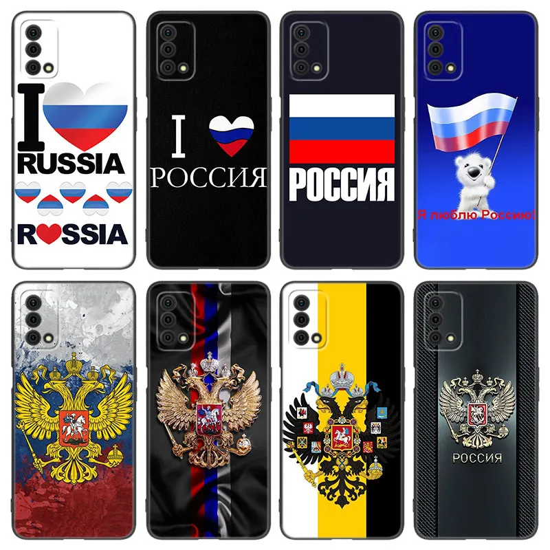 Russia Russian Flags Emblem Silicone Phone Case For OPPO Reno 10 11 Pro A55 A57 A58 A72 A74 4G A98 5G A15 A16 A17 A54 A76 A94