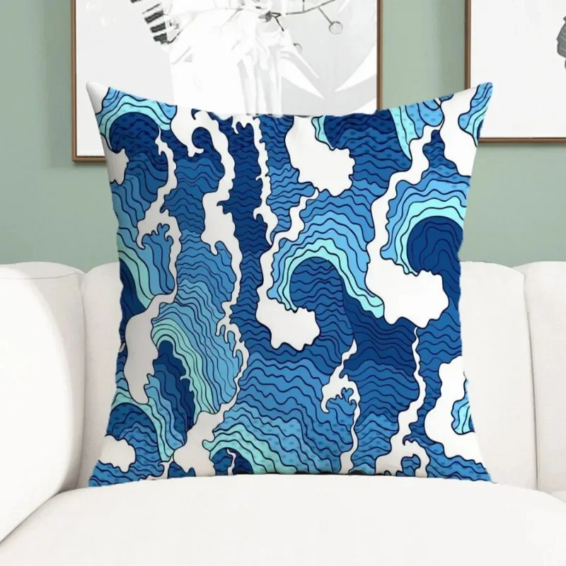 The Great Wave Decorative Pillowcases, Bed pillowcase for Sofa,  Kids Pillow Cover, 45x45