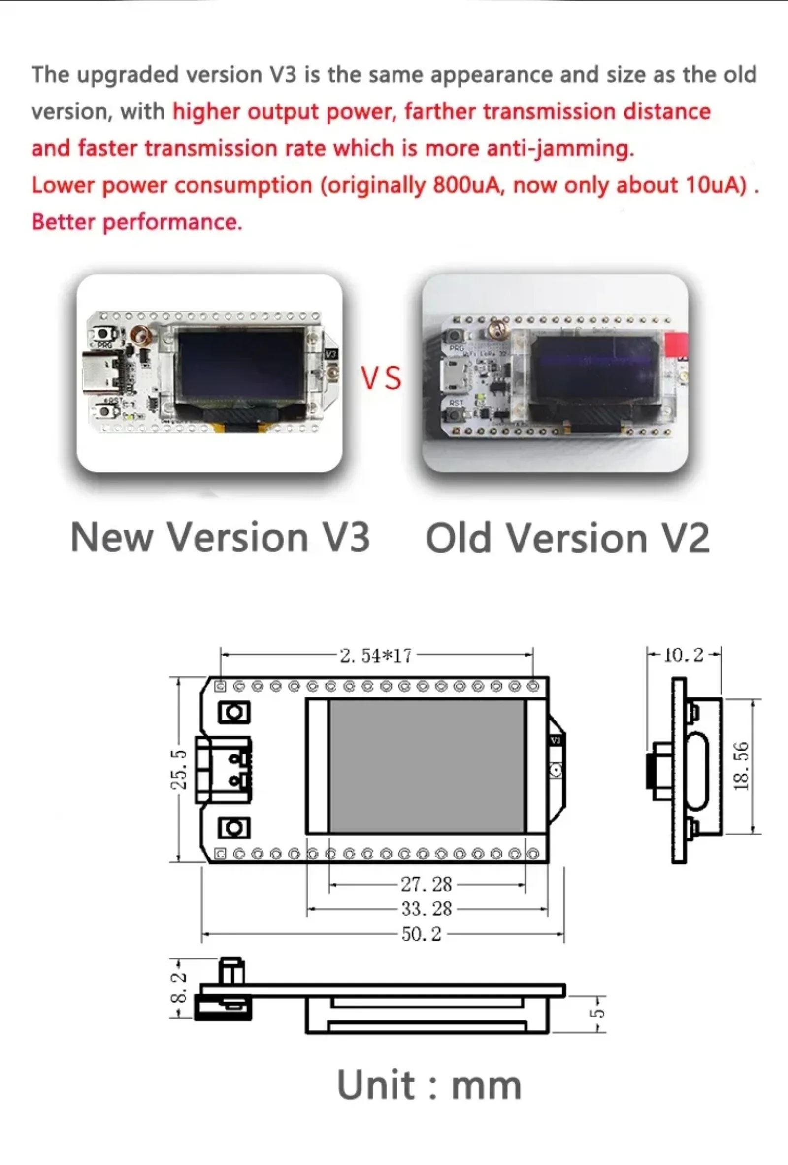 

Комплект для разработки LoRa32 V3 SX1262 с OLED-дисплеем 0,96 дюйма для IoT-приложений — решение с низким энергопотреблением и большой дальностью действия