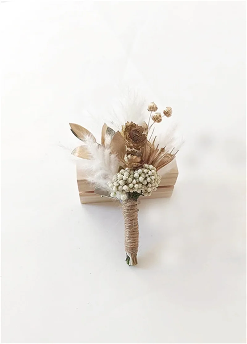 Wedding Mini  Dried Flower Bridal Bouquet Corsage Dry Flower Combination  Plants Artificial Decoration Diy Home Festival Decor