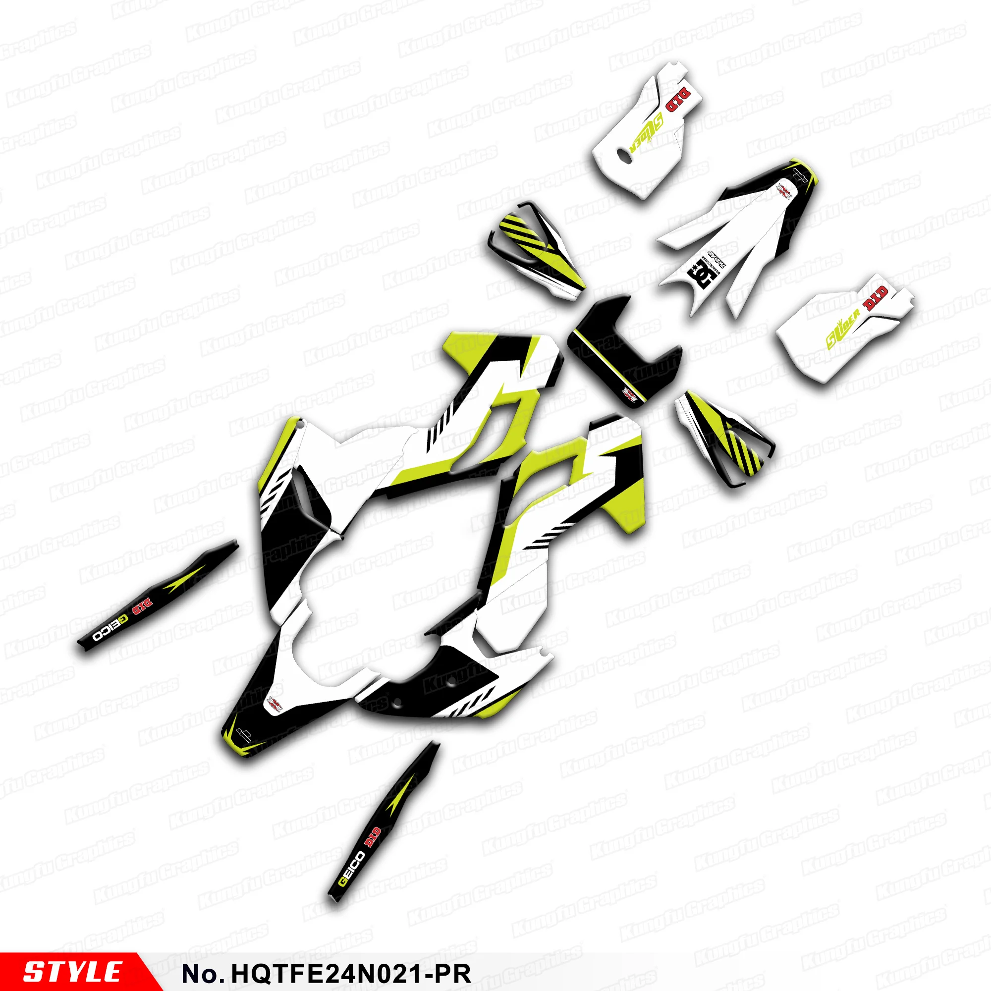 

Графические наклейки JY RACING в комплекте для Husqvarna TC FC TX FX 2023 2024 и TE FE 2024 2025, HQTFE24N021-PR