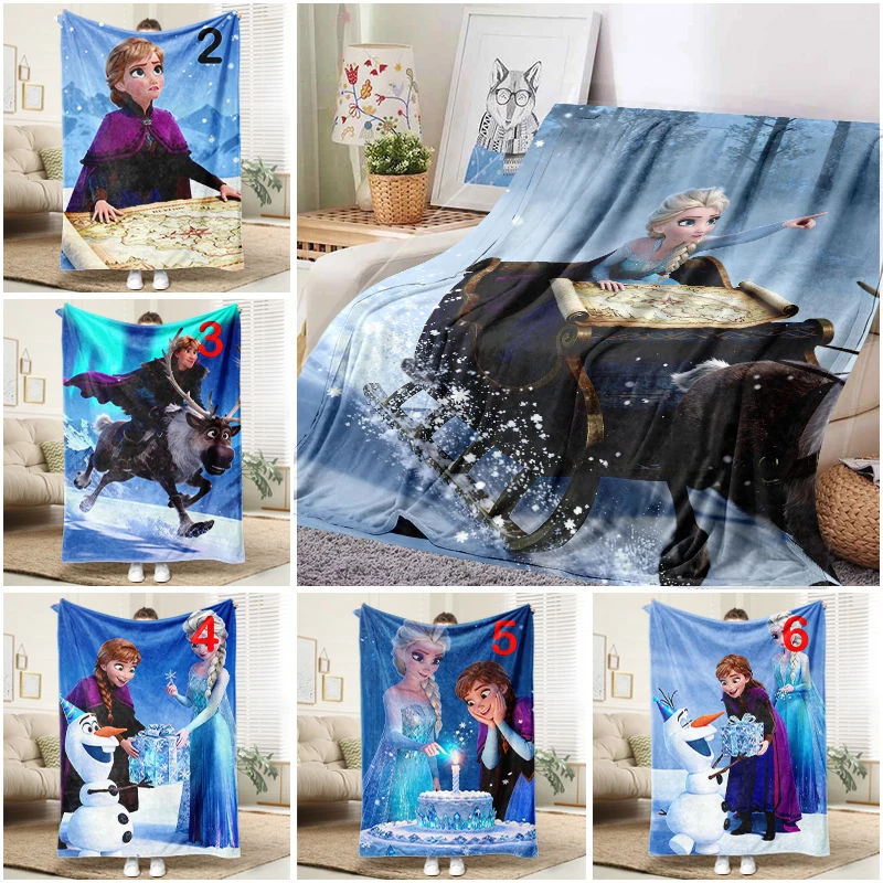 

Disney Frozen Anna Elsa Blanket Soft Flannel Throw Sofa Bed Cover Home Decor