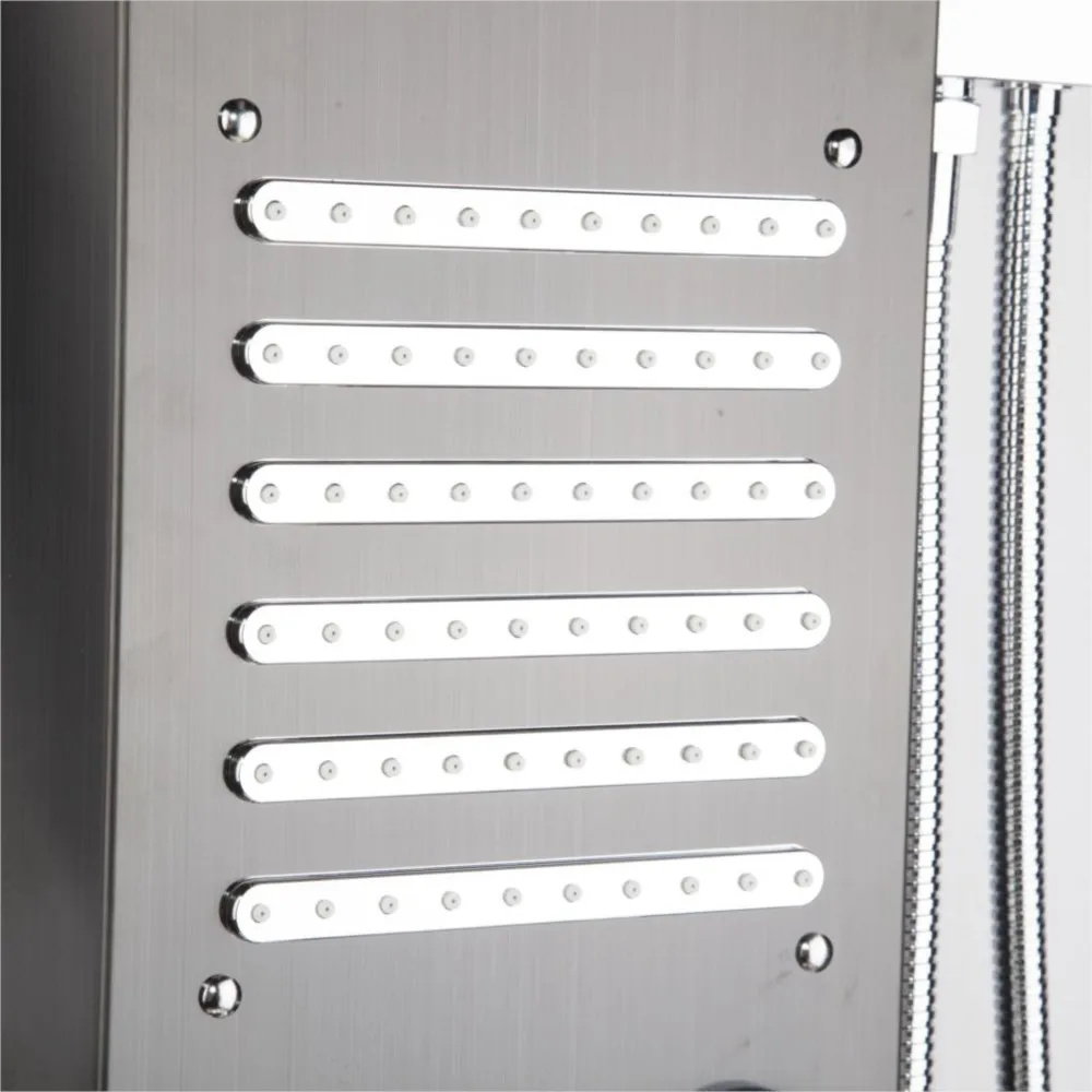 Torayvino LED Bath Shower Faucet Temperature Digital Display Shower Panel Body Massage System Jets Towel Shower Column Faucet